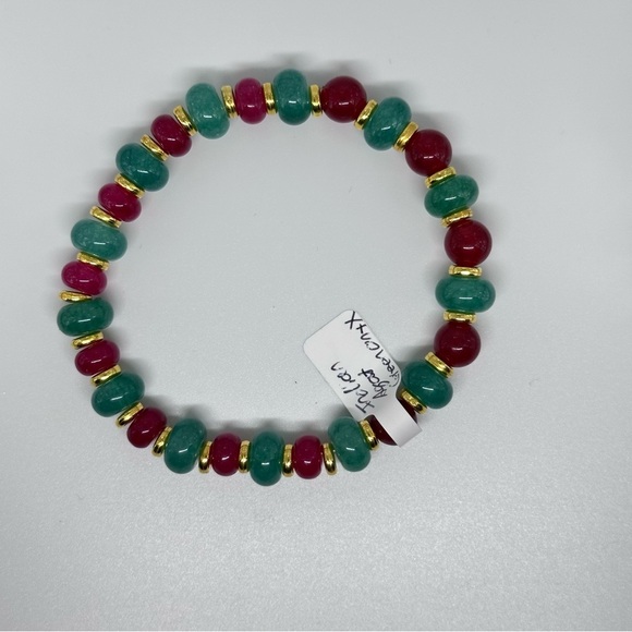 Agate and Onyx bracelet handmade stretchy - Picture 4 of 6